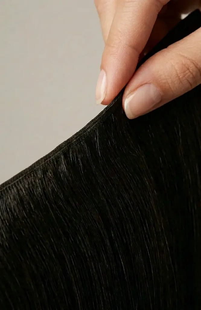 Closeup photo of black genius weft from Europe.